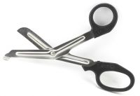 Ножницы по Lister, для разрезания перевязочного материала, с черными ручками. Длина 15 см, фото, цена