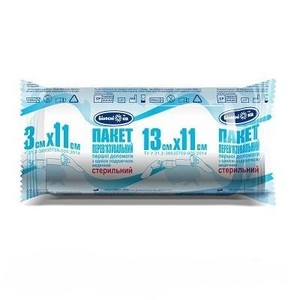 Пакет перевязочный первой помощи с одной подушечкой медицинский стерильный 13смх11см, тип 17 ТМ "Бел, фото, цена