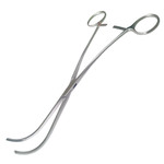 Зажим атравматический, кровоостанавливающий, анатомический для лигатуры,изогнутый Длина 24 см (ЗА-10