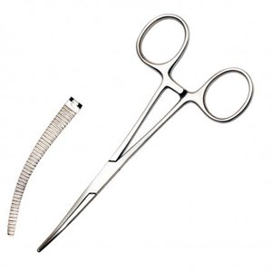 Затискач кровоспинний по Pean, тонкий, зігнутий SURGIWELOMED. Довжина 14 см (З-53-1), фото, цена