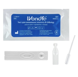 Тест на гепатит В (HBsAg) WONDFO, W003-C (25 шт), фото, цена