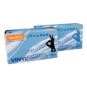 Перчатки витрил без пудры нестерильные mediOk (50 пар) * срок годности до 11,2025  РАЗМЕР S, фото, цена