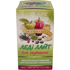 Леди Лайт - для нормализации обмена вещевств, 120 табл. по 0,5 г, фото, цена