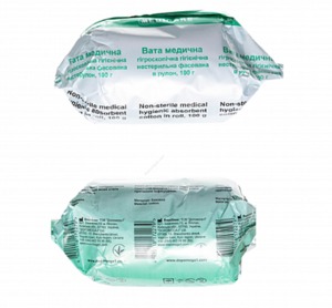 Вата медицинская нестерильная в рулоне ТМ "MEDICARE", 100 г (100 шт), фото, цена