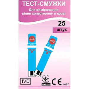 Тест-полоски EasyTouch для измерения уровня холестерина в крови, 25 шт, фото, цена