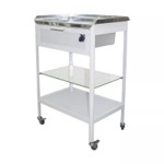 Столик манипуляционный передвижной, столешница из нержавеющей стали СМ-4к