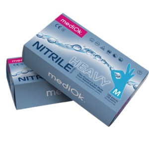 Перчатки нитриловые без пудры mediOk Heavy,  5,5 г (10 уп - 1 ящ), фото, цена