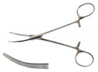 Зажим Бильрот кровоостанавливающий, зубчатый, изогнутый № 1. Длина 15,8 мм. (З-53), фото, цена