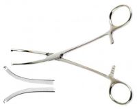 Зажим Кохер кровоостанавливающий, одно- и двузубый, зубчатый, изогнутый №3. Длина 20,0 см. (З-31-1), фото, цена