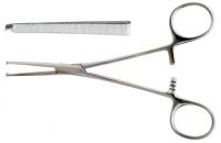 Зажим Кохер кровоостанавливающий, одно- и двузубый, зубчатый, прямой № 2. Длина 16,0 см. (З-5), фото, цена