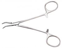 Зажим Москит кровоостанавливающий, изогнутый по ребру для новорожденных. Длина 12,5 см.(З-122), фото, цена